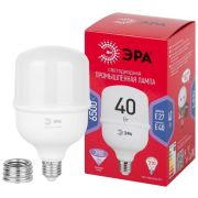 Лампа светодиодная высокомощная RED LINE LED POWER T100-40W-6500-E27/E40 R 40Вт Т100 колокол 6500 холод. бел. E27/E40 (переходник в компл.) 3900лм Эра Б0063844