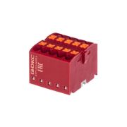 Блок распределительный зажим push-in 10 точек подключения 25кв.мм красн. DKC DTP1-010-04SPUR