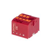 Блок распределительный зажим push-in 1 ввод 6кв.мм 6 точек подключения 25кв.мм красн. DKC DTP1-106-104SPUR