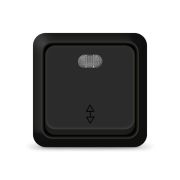 Переключатель проходной 1-кл. ОП Олимп 10А IP20 с подсветкой черн. Universal 2211