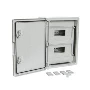Корпус пластиковый распределительный ЩРН-24 IP65 сер. дверь 400х300х170 Промрукав PR08.26499