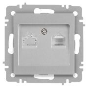 Розетка компьютерная 1-м СП Accent 6-303-03 RJ45 IP20 алюм. Intro Б0063630