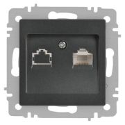 Розетка компьютерная 1-м СП Accent 6-303-07 RJ45 IP20 графит Intro Б0063638
