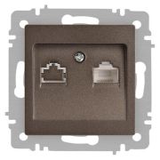 Розетка компьютерная 1-м СП Accent 6-303-08 RJ45 IP20 бронза Intro Б0063639