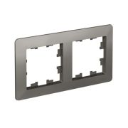 Рамка 2-м AtlasDesign Air сталь/дым. черн. SE ATN220902