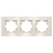 Рамка 3-м Афина стеклянная сл. кость (ivory) UNIVersal 2274