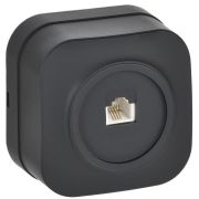 Розетка телефонная ОП GLORY РТ20-ХЧм RJ11 черн. матов. IEK ETH10-K02M