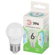 Лампа светодиодная GREEN LINE P45-6W-840-E27 GL 6Вт шар 4000К яркий свет бел. E27 Эра Б0067067