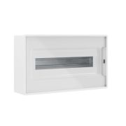 Щиток настенный 18мод. FRAME с прозр. дверцей с 2 шинами PEN на 8 и 10 отверст. бел. DKC F18W1WT