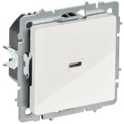 Розетка СП BRITE USB C 65Вт высокоскор. заряд. РЮ12-1-БрБ бел. IEK BR-U13-065-K01