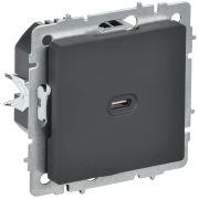 Розетка СП BRITE USB C 65Вт высокоскор. заряд. РЮ12-1-БрГ графит IEK BR-U13-065-K53