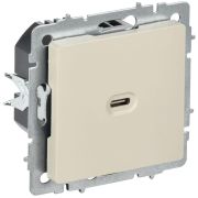 Розетка СП BRITE USB C 65Вт высокоскор. заряд. РЮ12-1-БрКр беж. IEK BR-U13-065-K10