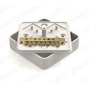 Коробка уравнивания потенциалов (КУП) 75х75х20мм с шиной 6х9, 8групп, наклейка заземление,  БЕЛЫЙ| GE41214-01 | GREENEL