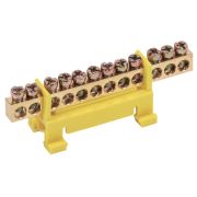Шина PE земля на DIN-изоляторе тип Стойка ШНИ-6х9-12-С-Ж | YNN10-69-12P-K05 | IEK