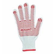 Перчатки х/б с покрытием ПВХ 5 нитей, 48-50 г | 09-0202-1 | REXANT
