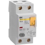 Выключатель дифференциальный (УЗО) ВД3-63 2P 16А 30мА 6кА тип АС KARAT | MDV20-2-016-030 | IEK