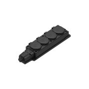 Колодка 4 гнезда 2К+З каучуковая 16А/250В IP44 Чёрная MultiSet | MST4104BK | SE