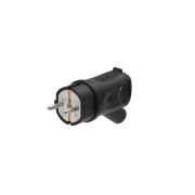 Вилка 2К+З угловая каучуковая 16А/250В IP44 Чёрная MultiSet | MST1102BK | SE