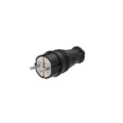 Вилка 2К+З прямая каучуковая 16А/250В IP44 Чёрная MultiSet | MST4001BK | SE