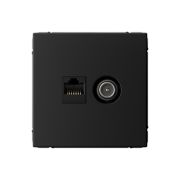 ArtGallery Карбон Розетка двойная TV + компьютерная RJ45, кат. 5Е | GAL001089 | SE