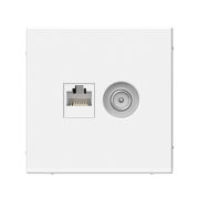 ArtGallery Белый Розетка двойная TV + компьютерная RJ45, кат. 5Е | GAL000189 | SE