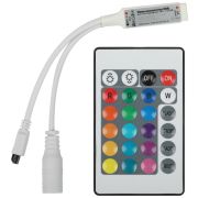 Контроллер  мини для светодиодной ленты с ИК пультом RGBController-12/24V-72/144W-IP20-IR  | Б0061110 | ЭРА