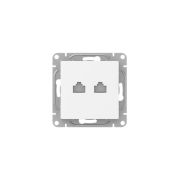 Механизм розетки RJ45 - 2шт, (cat5), белый Эпика EKF | UP1-SOW-2RJ45-5 | EKF
