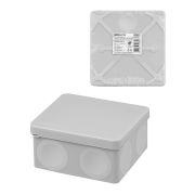 Распаячная коробка, двухкомпонентная, ОП 100х100х50 мм, IP66, 8 вх., серая, инд. штрихкод | SQ1401-2513 | TDM