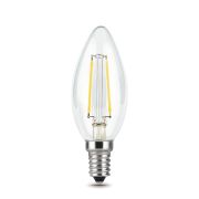 Лампа светодиодная филаментная Black Filament 5Вт свеча 2700К тепл. бел. E14 420лм GAUSS 103801105