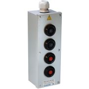 Пост кнопочный ПКУ 15-21.141-54 У2 (2хКЕ081/2 (1з+1р) черн. + 2хКЕ081/2 (1з+1р) красн. + PG-21) пост управления Электротехник ET054492