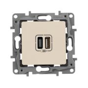 Устройство зарядное Etika с 2-мя USB разъемами A и C 240В/5В 3000мА сл. кость IEK 672336