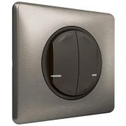 1502816/Legrand Умный выключатель 2 клавиши беспроводной, Zigbee, серия Celiane, NETATMO, монтаж накладной, цвет графит