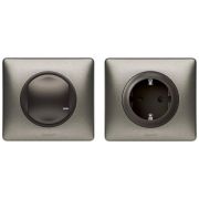 1502819/Legrand Умный комплект беспроводной выключатель с розеткой, Zigbee, серия Celiane, NETATMO, монтаж встроенный, цвет графит, 3500 Вт