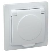 Розетка 1-м СП Кварта РСб10-3-КБ 16А IP20 с заземл. с крышкой бел. GENERICA ERK15-K01-16-DM