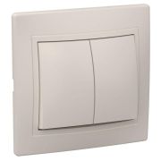 Выключатель 2-кл. СП Кварта 10А IP20 ВС10-2-0-ККм крем. GENERICA EVK20-K33-10-DM