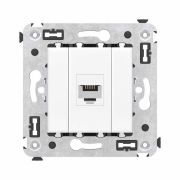Розетка телефонная 1-м СП Avanti «Белое облако» RJ12 без шторок механизм DKC 4400613