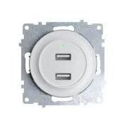 Розетка USB 2-м СП Florence 16А IP20 с подсветкой механизм бел. 1E10351300 OneKeyElectro 2260089