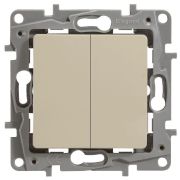 Переключатель 2-кл. СП Etika Plus 10А IP20 250В 10AX безвинтов. зажимы механизм сл. кость IEK 672312