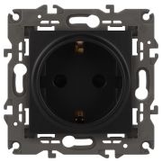 Розетка 1-м СП Эра Elegance 14-2102-05 16А IP20 16AX 250В 2P+E Schuko защ. шторки антрацит Эра Б0034276