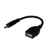 Кабель USB OTG mini USB на USB шнур 0.15м черн. Rexant 18-1181