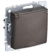 Розетка BRITE РСбш10-3-БрТБ 16А IP20 с заземл. защ. шторки с крышкой механизм бронза IEK BR-R16-16-K45